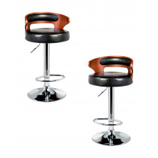 Набор 2 шт Стул барный DOBRIN FRED (коричневое дерево, чёрный)