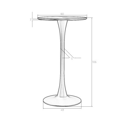 Стол барный MIA BAR (черная столешница, черное основание)