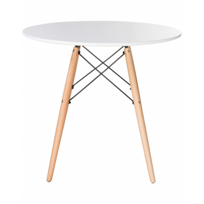 Стол обеденный DOBRIN CHELSEA`80 (ножки светлый бук, столешница белая) - купить в Екатеринбурге, в наличии