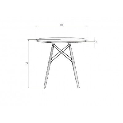 Стол обеденный DOBRIN CHELSEA`80 (ножки светлый бук, столешница белая) - купить в Екатеринбурге, в наличии
