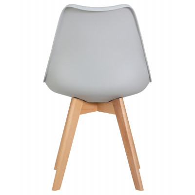 Стул обеденный DOBRIN JERRY SOFT (ножки светлый бук, цвет сиденья светло-серый (GR-01)) - купить в Екатеринбурге, в наличии