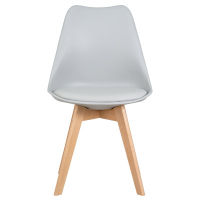 Стул обеденный DOBRIN JERRY SOFT (ножки светлый бук, цвет сиденья светло-серый (GR-01)) - купить в Екатеринбурге, в наличии