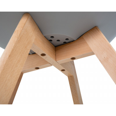 Стул обеденный DOBRIN JERRY SOFT (ножки светлый бук, цвет сиденья светло-серый (GR-01)) - купить в Екатеринбурге, в наличии