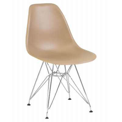 Набор 4 шт Стул обеденный DOBRIN DSR (ножки хром, цвет бежевый (GR-03)) - купить в Екатеринбурге, в наличии