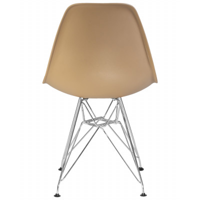 Набор 4 шт Стул обеденный DOBRIN DSR (ножки хром, цвет бежевый (GR-03)) - купить в Екатеринбурге, в наличии