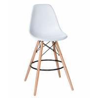 Стул барный DOBRIN DSW BAR (ножки светлый бук, цвет сиденья белый (W-02))