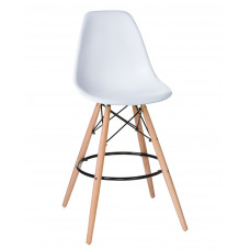 Стул барный DOBRIN DSW BAR (ножки светлый бук, цвет сиденья белый (W-02))