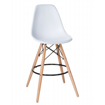 Стул барный DOBRIN DSW BAR (ножки светлый бук, цвет сиденья белый (W-02)) - купить в Екатеринбурге, в наличии