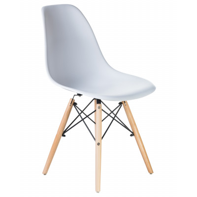 Набор 4 шт Стул обеденный DOBRIN DSW (ножки светлый бук, цвет белый (W-02)) - купить в Екатеринбурге, в наличии