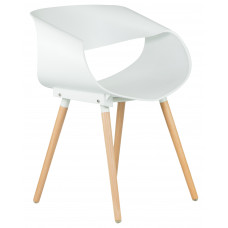 Стул обеденный DOBRIN ALIEN (ножки светлый бук, цвет белый (W-02))