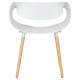 Стул обеденный DOBRIN ALIEN (ножки светлый бук, цвет белый (W-02))