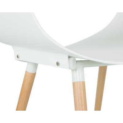 Стул обеденный DOBRIN ALIEN (ножки светлый бук, цвет белый (W-02))