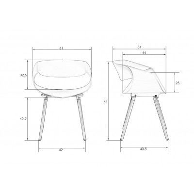 Стул обеденный DOBRIN ALIEN (ножки светлый бук, цвет белый (W-02))