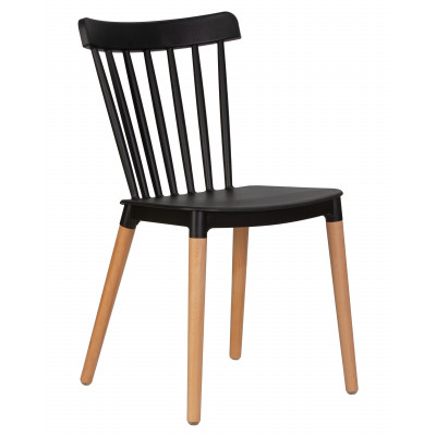 Набор 4 шт Стул обеденный DOBRIN THEO (ножки светлый бук, цвет черный (B-03)) - купить в Екатеринбурге, в наличии