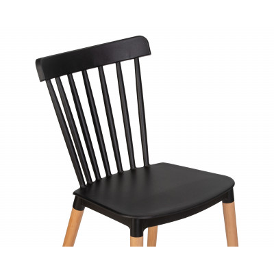 Набор 4 шт Стул обеденный DOBRIN THEO (ножки светлый бук, цвет черный (B-03)) - купить в Екатеринбурге, в наличии