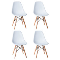 Набор 4 шт Стул обеденный DOBRIN DSW (ножки светлый бук, цвет белый (W-02))