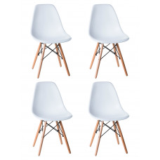 Набор 4 шт Стул обеденный DOBRIN DSW (ножки светлый бук, цвет белый (W-02))