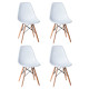 Набор 4 шт Стул обеденный DOBRIN DSW (ножки светлый бук, цвет белый (W-02)) - купить в Екатеринбурге, в наличии