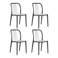 Набор 4 шт Стул обеденный DOBRIN ADAM (черный/белый)