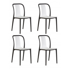 Набор 4 шт Стул обеденный DOBRIN ADAM (черный/белый)