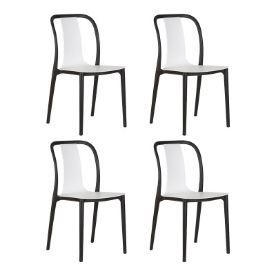 Набор 4 шт Стул обеденный DOBRIN ADAM (черный/белый) - купить в Екатеринбурге, в наличии
