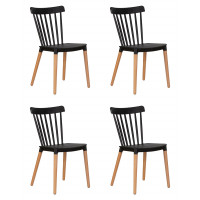 Набор 4 шт Стул обеденный DOBRIN THEO (ножки светлый бук, цвет черный (B-03))