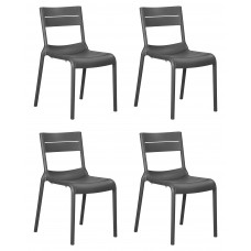 Набор 4 шт Стул обеденный DOBRIN TIM (темно-серый (GR-04))