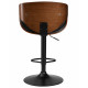 Стул барный DOBRIN KARTER BLACK (коричневый орех дерево (BWW), черный PU) - купить в Екатеринбурге, в наличии