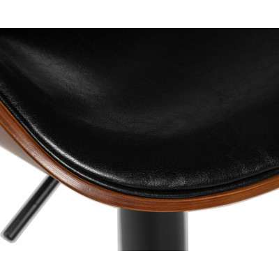 Стул барный DOBRIN KARTER BLACK (коричневый орех дерево (BWW), черный PU) - купить в Екатеринбурге, в наличии