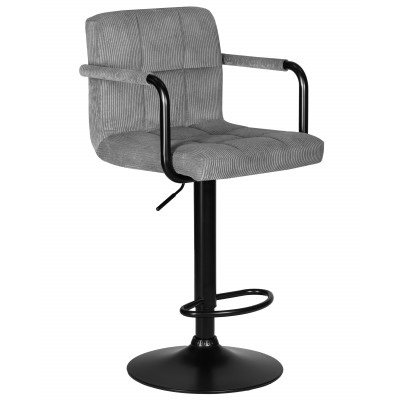Стул барный DOBRIN KRUGER ARM BLACK (серый вельвет (LAR-E2041-25)) - купить в Екатеринбурге, в наличии