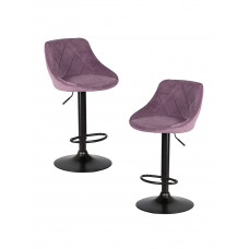Набор 2 шт Стул барный DOBRIN LOGAN BLACK (пудрово-сиреневый велюр (MJ9-52))