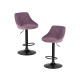 Набор 2 шт Стул барный DOBRIN LOGAN BLACK (пудрово-сиреневый велюр (MJ9-52))