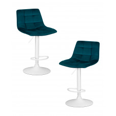 Набор 2 шт Стул барный DOBRIN TAILOR WHITE (морской волны велюр (MJ9-99))