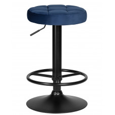 Табурет барный DOBRIN BRUNO BLACK (синий велюр (MJ9-117))
