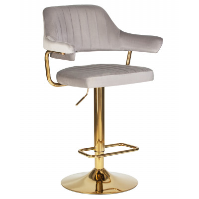 Набор 2 шт Стул барный DOBRIN CHARLY GOLD (серый велюр (MJ9-75)) - купить в Екатеринбурге, в наличии