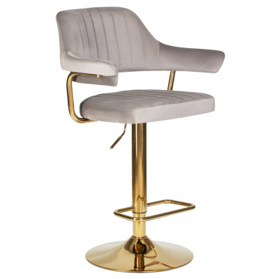 Набор 2 шт Стул барный DOBRIN CHARLY GOLD (серый велюр (MJ9-75)) - купить в Екатеринбурге, в наличии