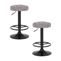 Набор 2 шт Табурет барный DOBRIN BRUNO BLACK (серый велюр (MJ9-75))