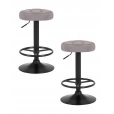Набор 2 шт Табурет барный DOBRIN BRUNO BLACK (серый велюр (MJ9-75))