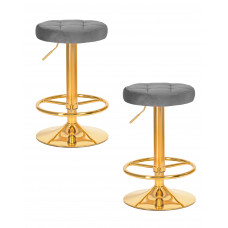 Набор 2 шт Табурет барный DOBRIN BRUNO GOLD (серый велюр (MJ9-75))
