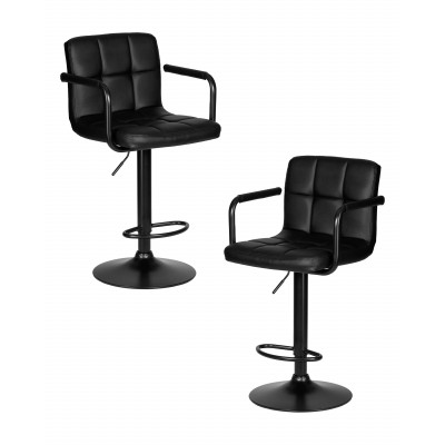 Набор 2 шт Стул барный DOBRIN KRUGER ARM BLACK (черный) - купить в Екатеринбурге, в наличии