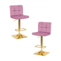 Набор 2 шт Стул барный DOBRIN GOLDIE (пудрово-сиреневый велюр (MJ9-52))