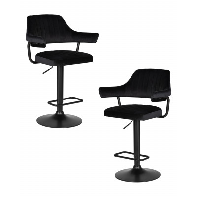 Набор 2 шт Стул барный DOBRIN CHARLY BLACK (черный велюр (MJ9-101)) - купить в Екатеринбурге, в наличии