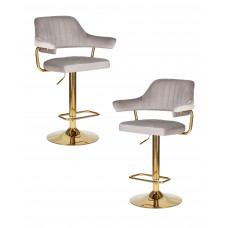 Набор 2 шт Стул барный DOBRIN CHARLY GOLD (серый велюр (MJ9-75))