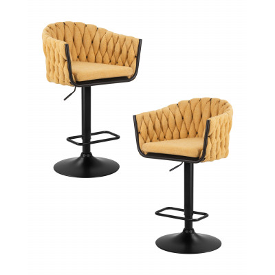 Набор 2 шт Стул барный DOBRIN LEON (жёлтая ткань (LAR 275-8)) - купить в Екатеринбурге, в наличии
