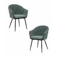 Набор 2 шт Стул обеденный DOBRIN MATILDA (зеленая ткань (LAR 275-23))