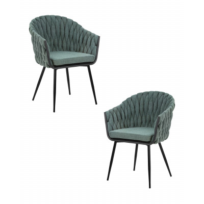 Набор 2 шт Стул обеденный DOBRIN MATILDA (зеленая ткань (LAR 275-23)) - купить в Екатеринбурге, в наличии
