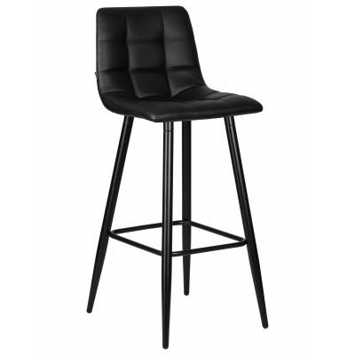 Набор 2 шт Стул барный DOBRIN NICOLE (черные матовые ножки, черная экокожа (P-01)) - купить в Екатеринбурге, в наличии