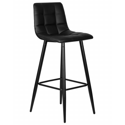 Набор 2 шт Стул барный DOBRIN NICOLE (черные матовые ножки, черная экокожа (P-01)) - купить в Екатеринбурге, в наличии