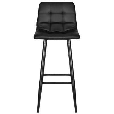 Набор 2 шт Стул барный DOBRIN NICOLE (черные матовые ножки, черная экокожа (P-01)) - купить в Екатеринбурге, в наличии