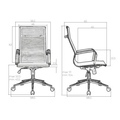 Набор 2 шт Офисное кресло для персонала DOBRIN CARTER (серый) - купить в Екатеринбурге, в наличии